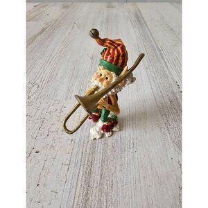 Enesco jiffy‎ tuba elf North Pole village figurine Xmas decor